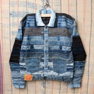 Custom Upcycled levis denim jacket , One of One Patchwork Rework